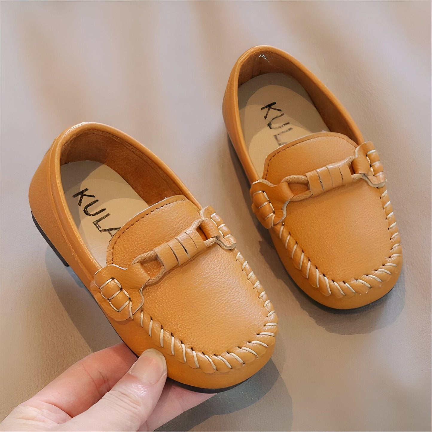 AzurKids Mocassins enfant garçon cuir souple - confort