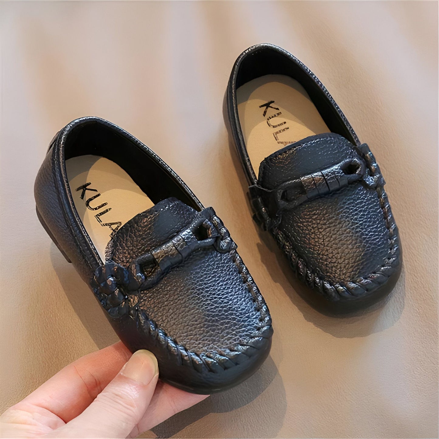 AzurKids Mocassins enfant garçon cuir souple - confort