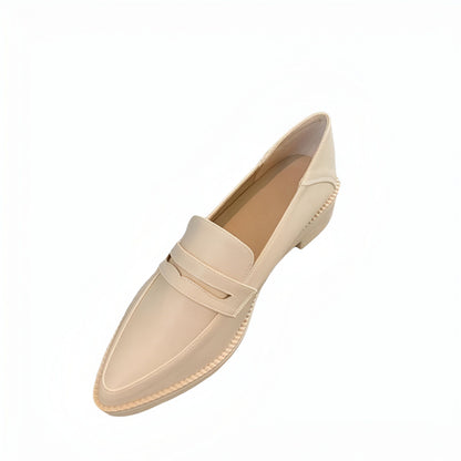Ax Mocassins Femme Bout Pointu Talon Carré Cuir Végétal