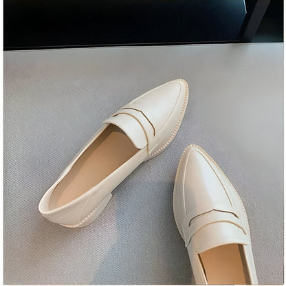 Ax Mocassins Femme Bout Pointu Talon Carré Cuir Végétal