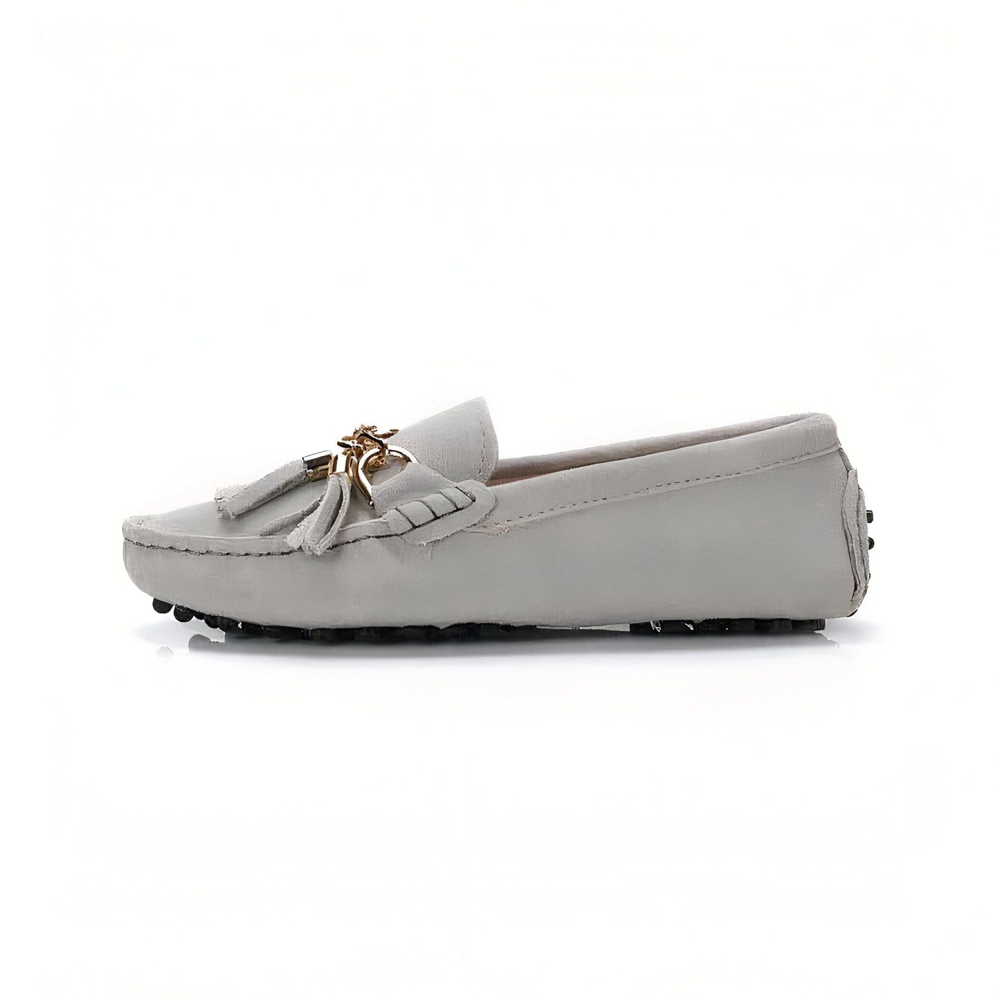 Aurum Mocassins Femme Daim Souple Glands Or