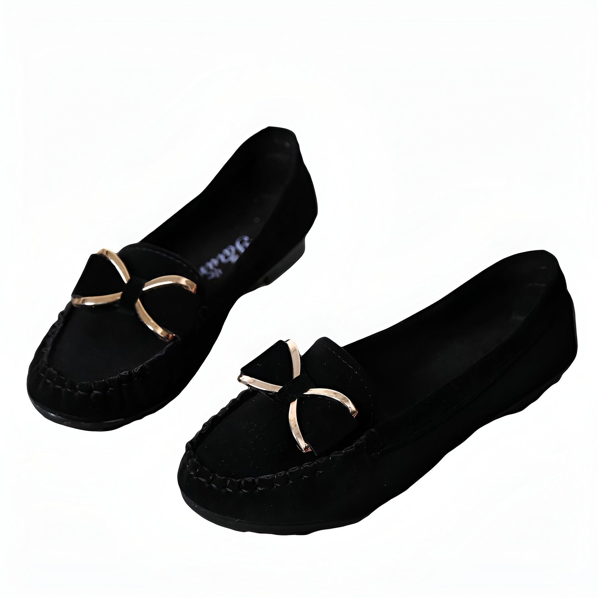Auréa Mocassins Femme Noirs Élégants à Nœud Papillon