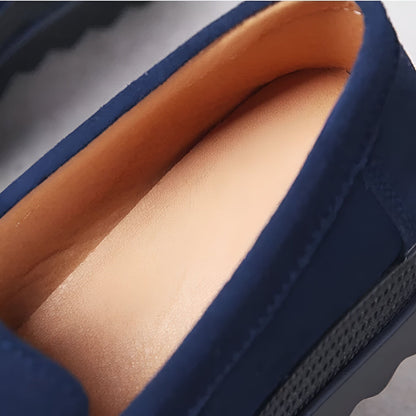 Beluxe Mocassins Daim Noir Compensés Confortables Femme