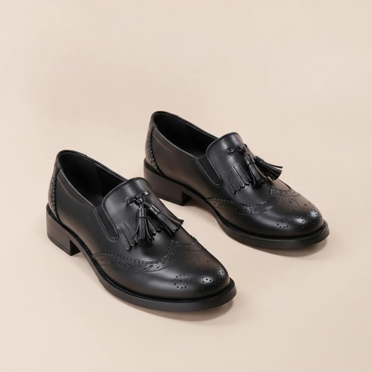 Mocassins femme noirs à glands | BrandÉthique végan
