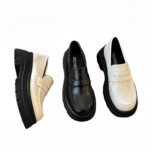 ChicLine Mocassins Femme Plateforme Style Britannique