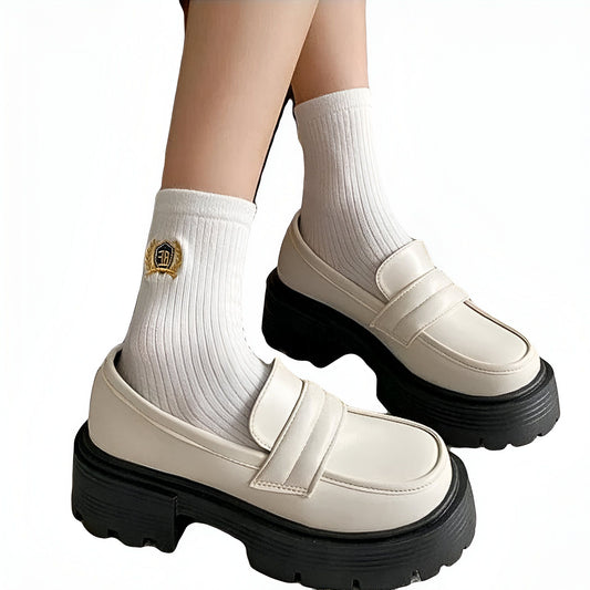 VivaStep Mocassins Plateformes Femme Bicolores