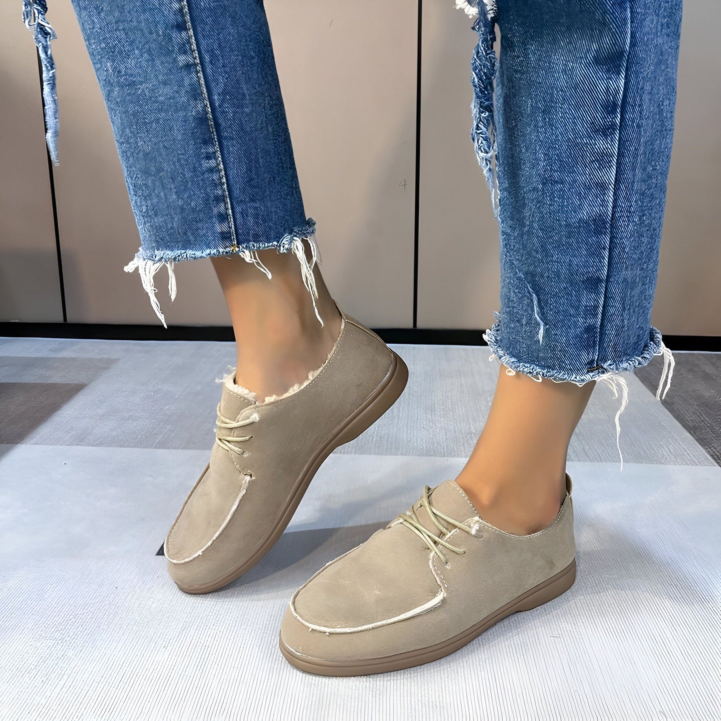 Arcade Mocassins femme lacets effet daim