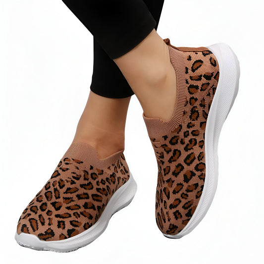 Mocassins Femme: Confortables en Maille Motif Léopard