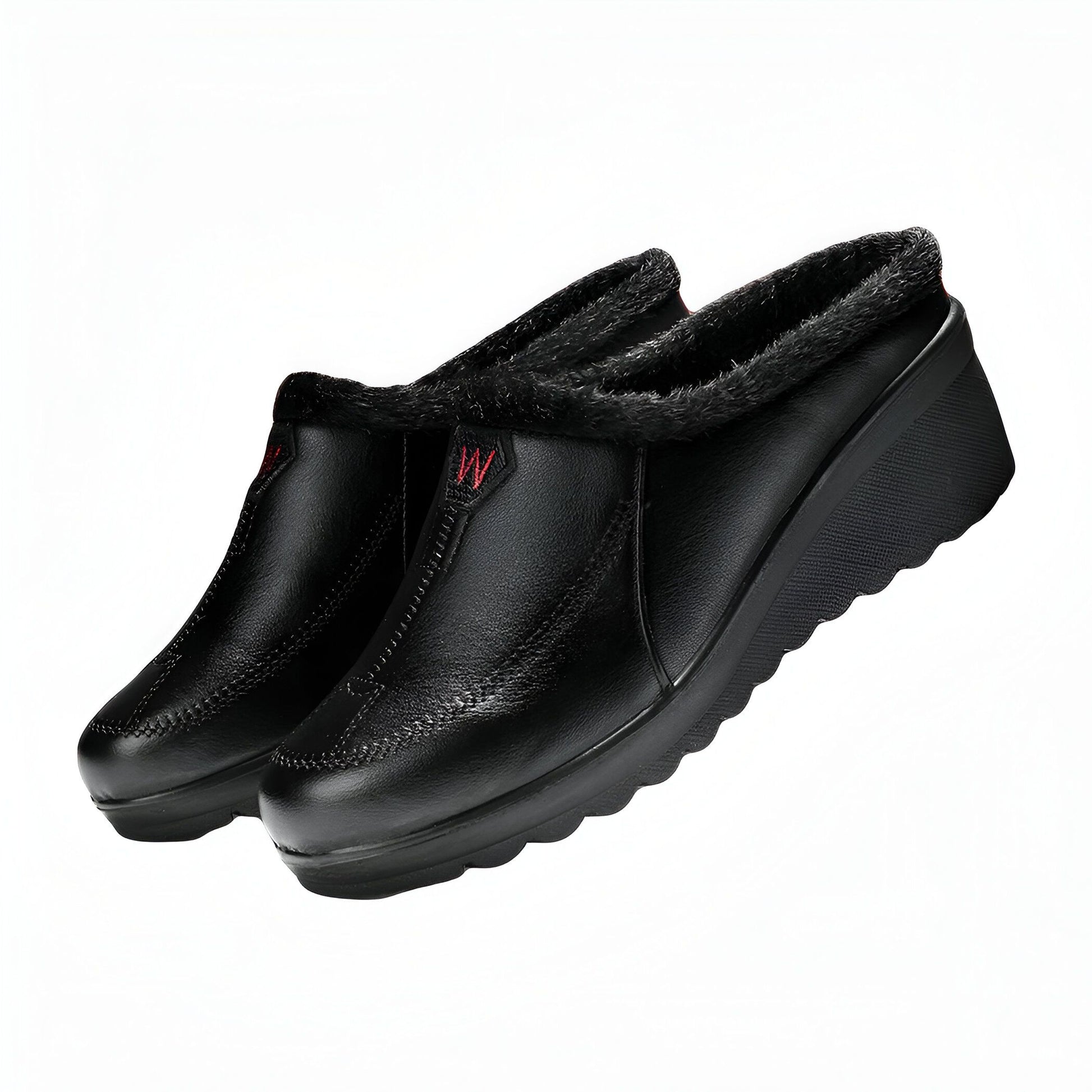Axo Mocassins Femme Fourrés Compensés Faciles à Enfiler