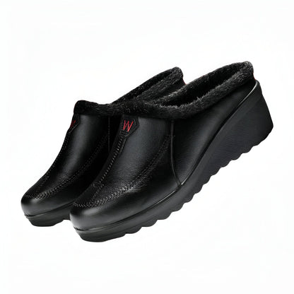 Axo Mocassins Femme Fourrés Compensés Faciles à Enfiler