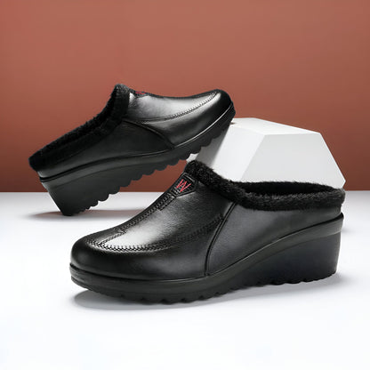 Axo Mocassins Femme Fourrés Compensés Faciles à Enfiler