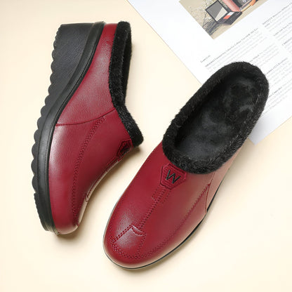 Axo Mocassins Femme Fourrés Compensés Faciles à Enfiler