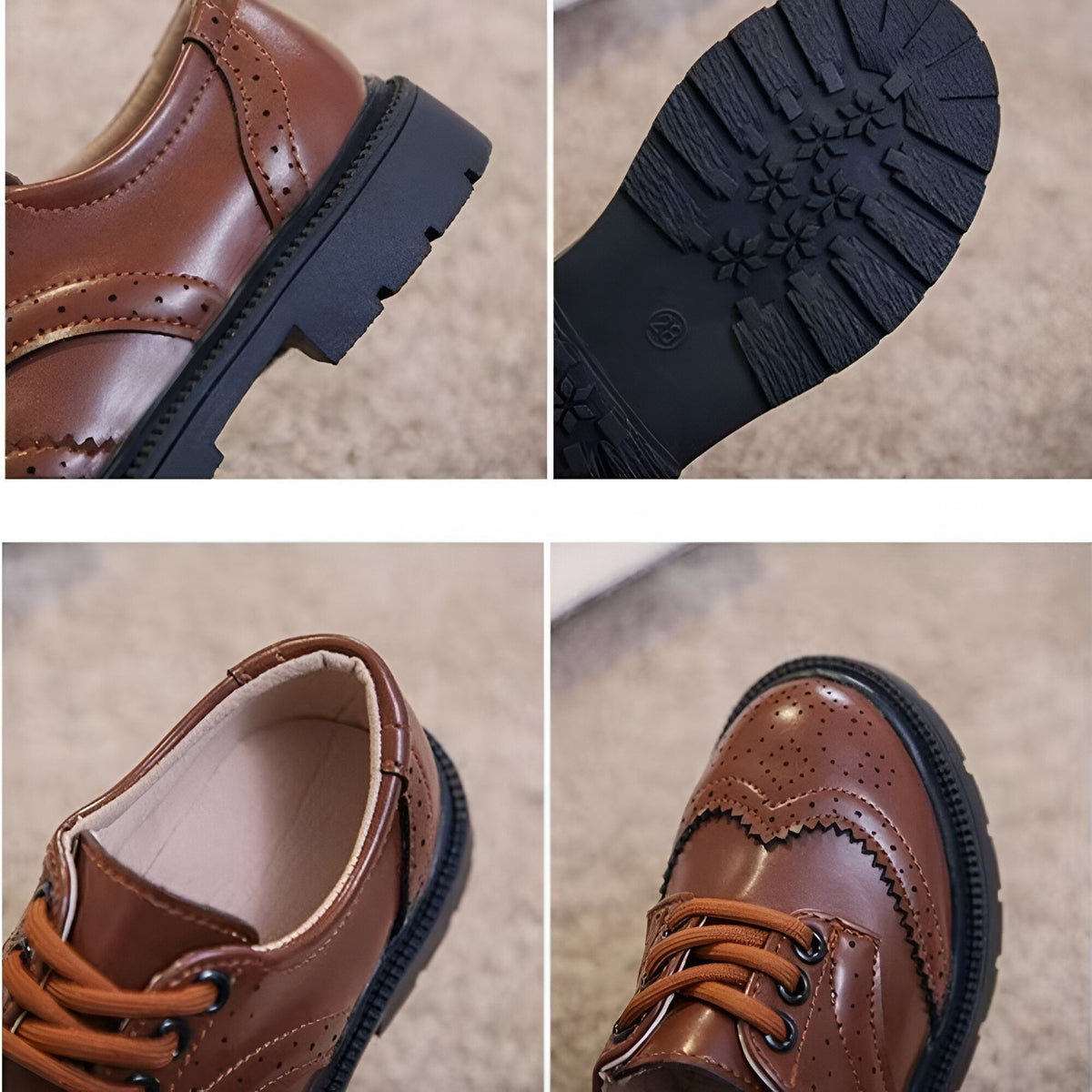 Nova Mocassins Garçon Cérémonie Lacets Cuir Synthétique