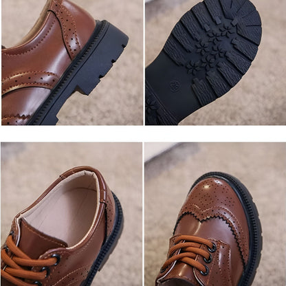 Nova Mocassins Garçon Cérémonie Lacets Cuir Synthétique