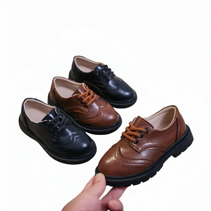 Nova Mocassins Garçon Cérémonie Lacets Cuir Synthétique