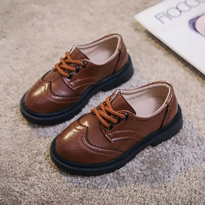 Nova Mocassins Garçon Cérémonie Lacets Cuir Synthétique