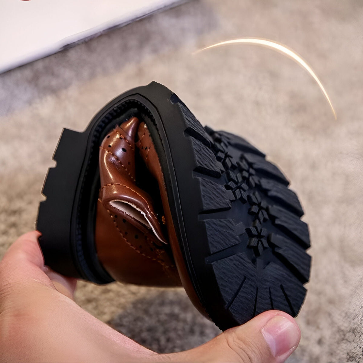 Nova Mocassins Garçon Cérémonie Lacets Cuir Synthétique