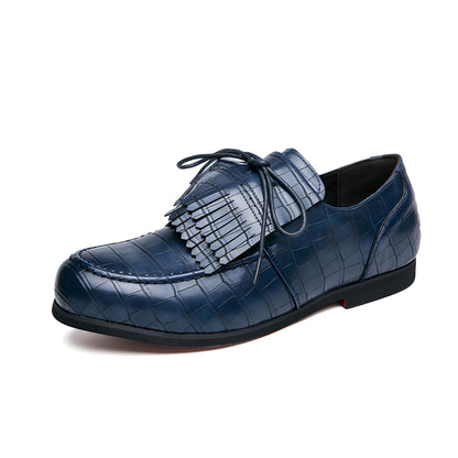 Aurora Mocassins Homme Bleu Croco Synthétique à Gland