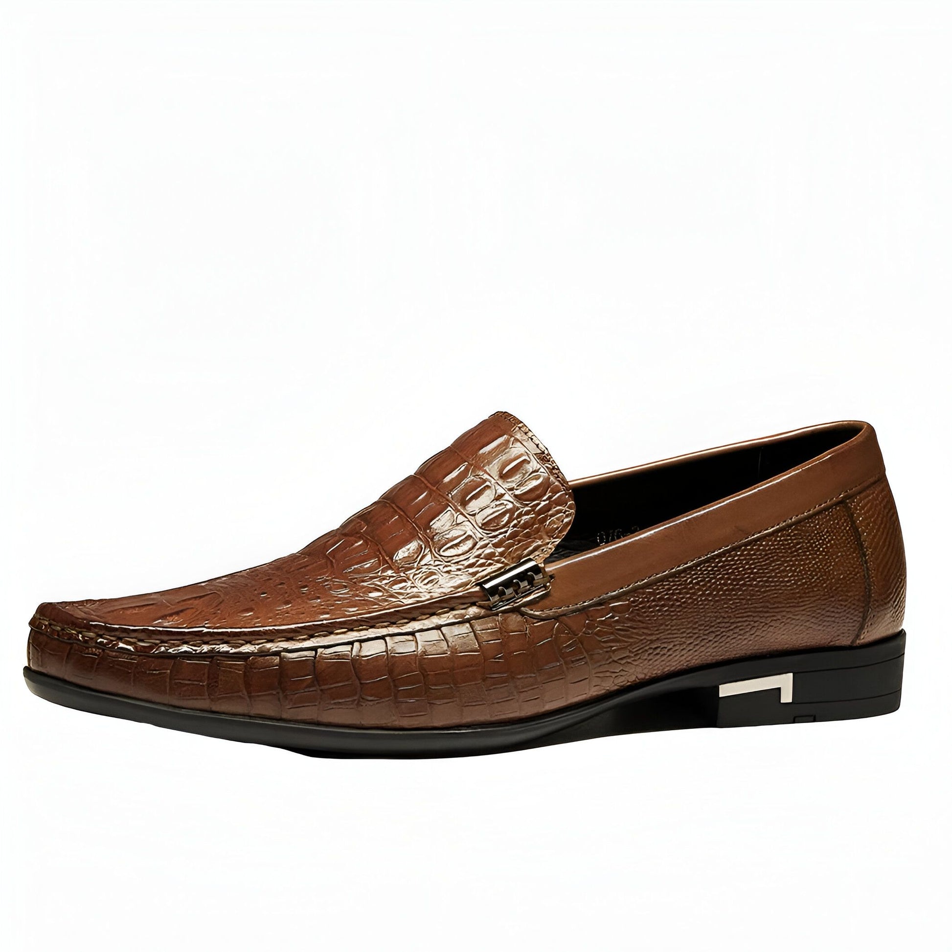 Aristo Mocassin Homme Cuir Texturé Style Croco