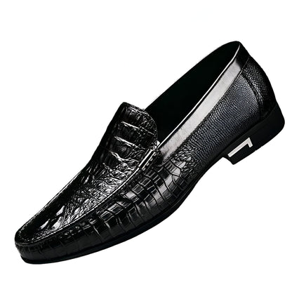 Aristo Mocassin Homme Cuir Texturé Style Croco