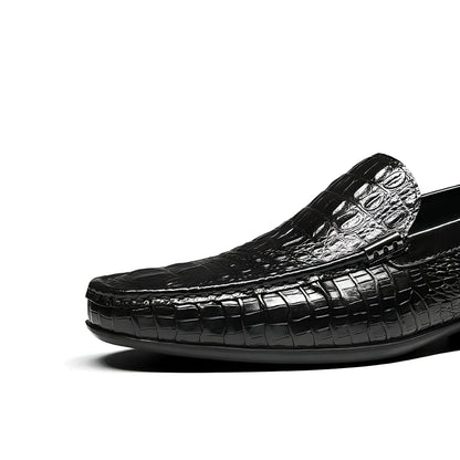 Aristo Mocassin Homme Cuir Texturé Style Croco