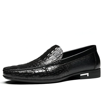 Aristo Mocassin Homme Cuir Texturé Style Croco