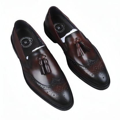 BrandX - Mocassins Homme Cuir Marron à Gland