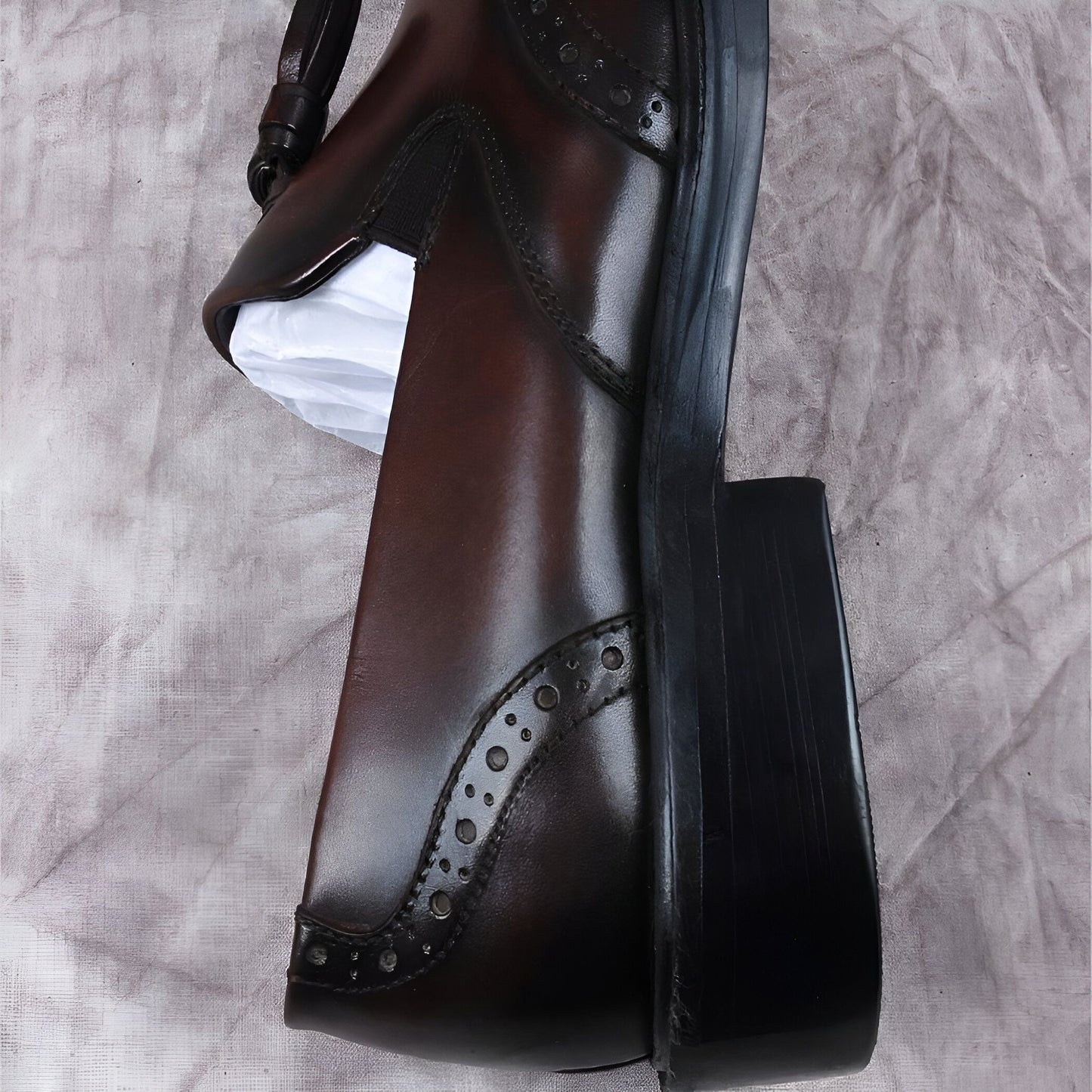 BrandX - Mocassins Homme Cuir Marron à Gland