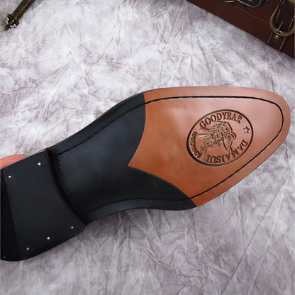 BrandX - Mocassins Homme Cuir Marron à Gland