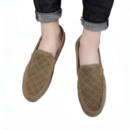 BrandX Mocassins Homme Daim Synthétique Perforé