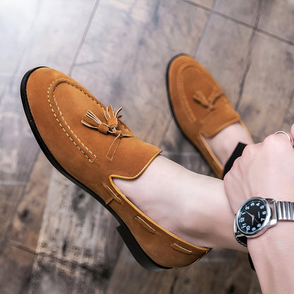 Atlas Mocassins Homme – Effet Daim Camel Glands