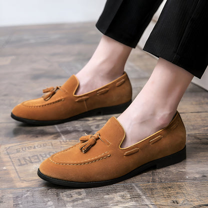 Atlas Mocassins Homme – Effet Daim Camel Glands