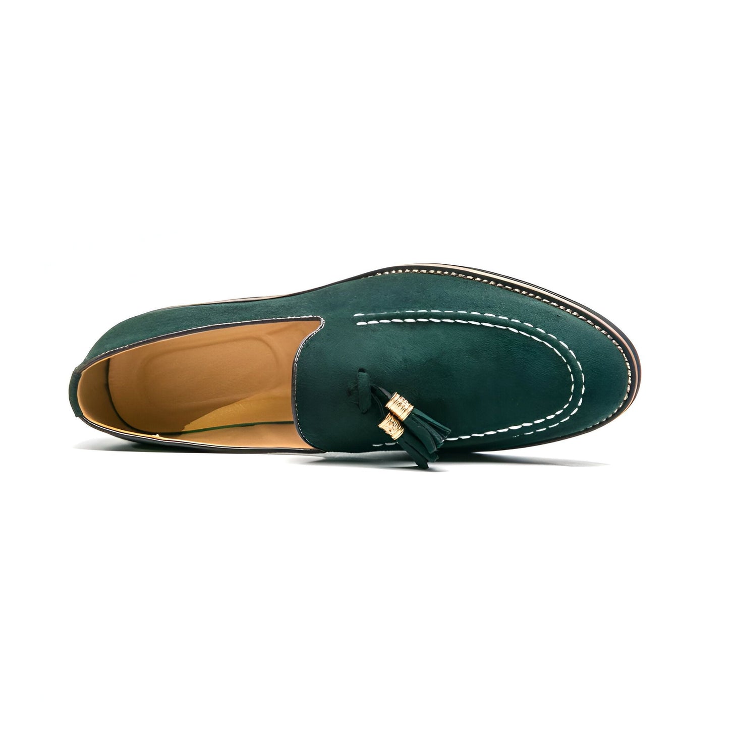 Aurora Mocassins Daim Homme à Gland - Vert Sapin