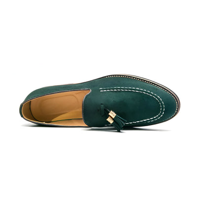Aurora Mocassins Daim Homme à Gland - Vert Sapin