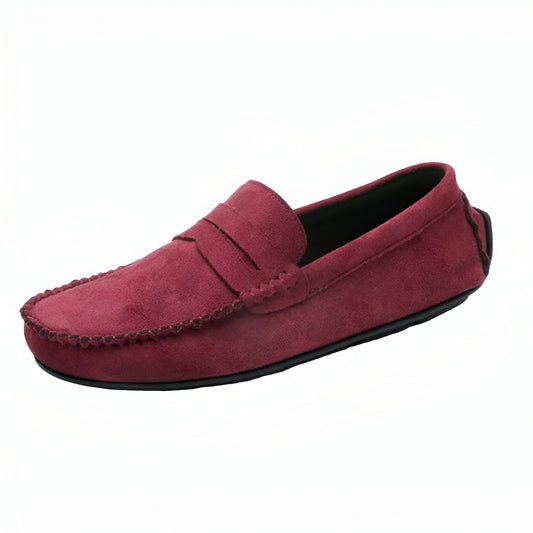 BrandX Mocassins Homme Daim Bordeaux et Marron