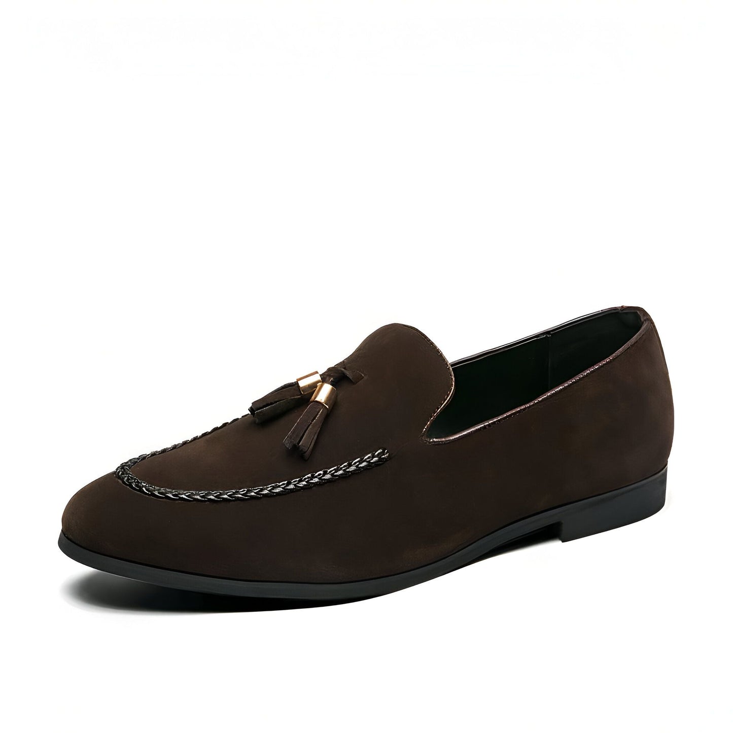 Aurora Mocassins homme daim marron torsade glands