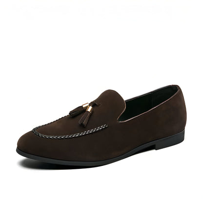 Aurora Mocassins homme daim marron torsade glands