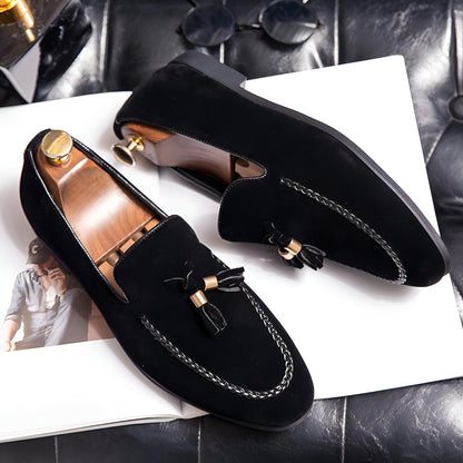 Aurora Mocassins homme daim marron torsade glands