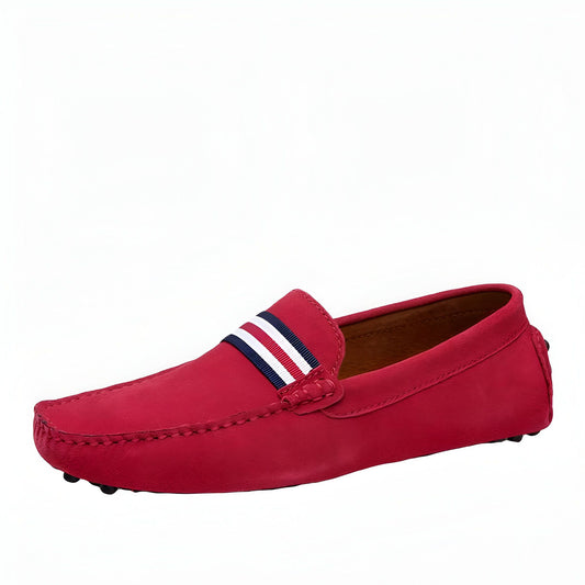 Nova Mocassins Homme Daim Rouge Élégants