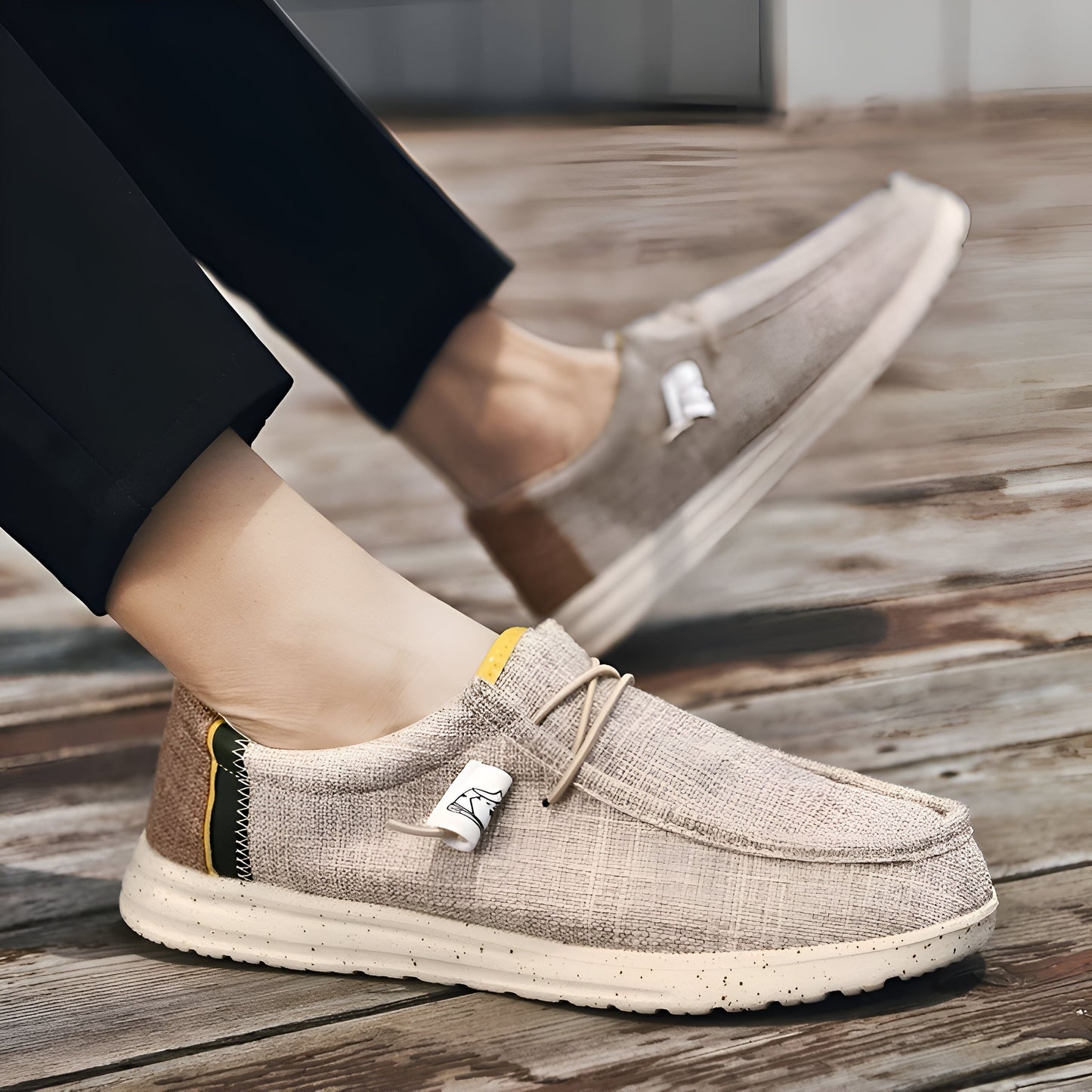 LuxeLine Mocassins Homme en Toile: Confort Léger