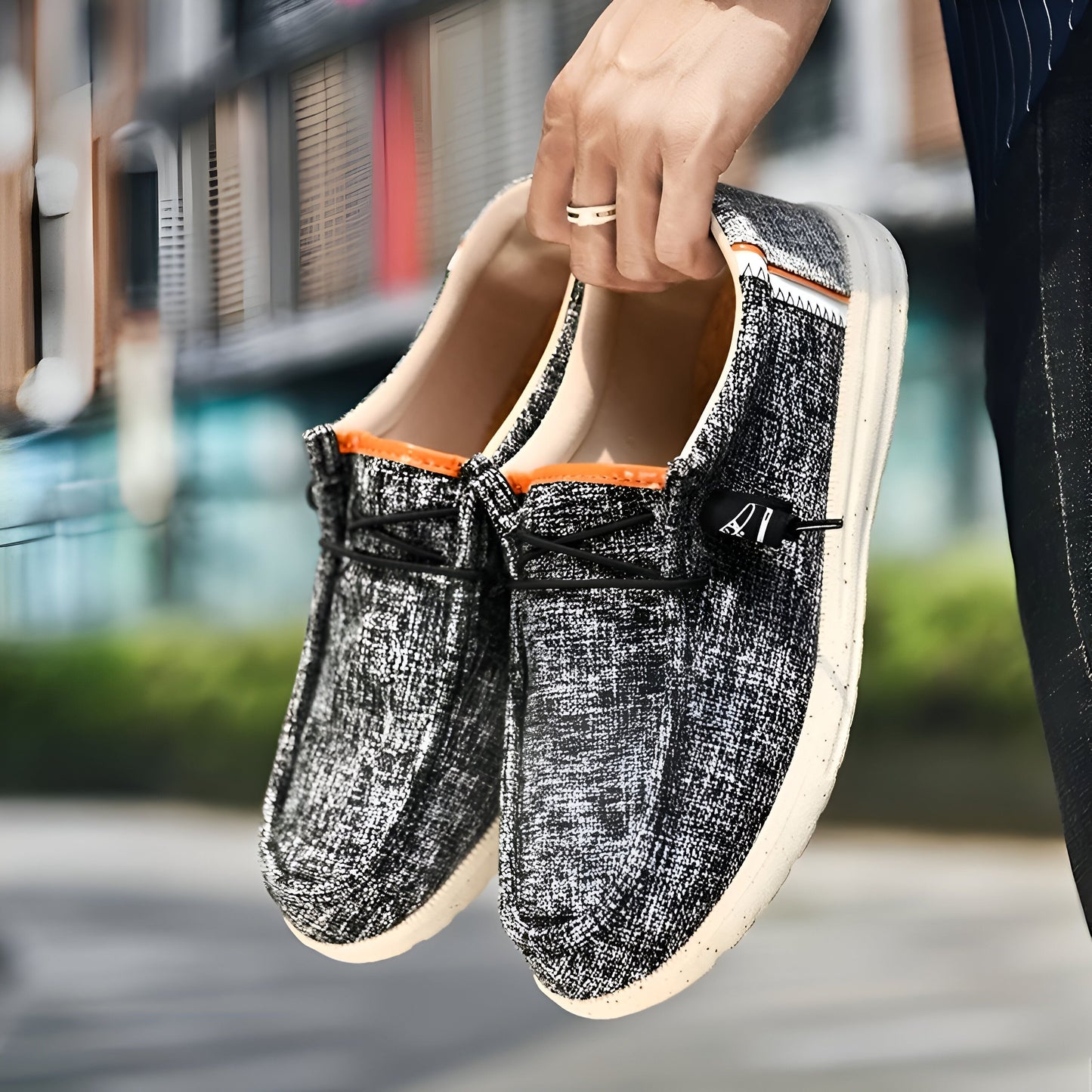 LuxeLine Mocassins Homme en Toile: Confort Léger