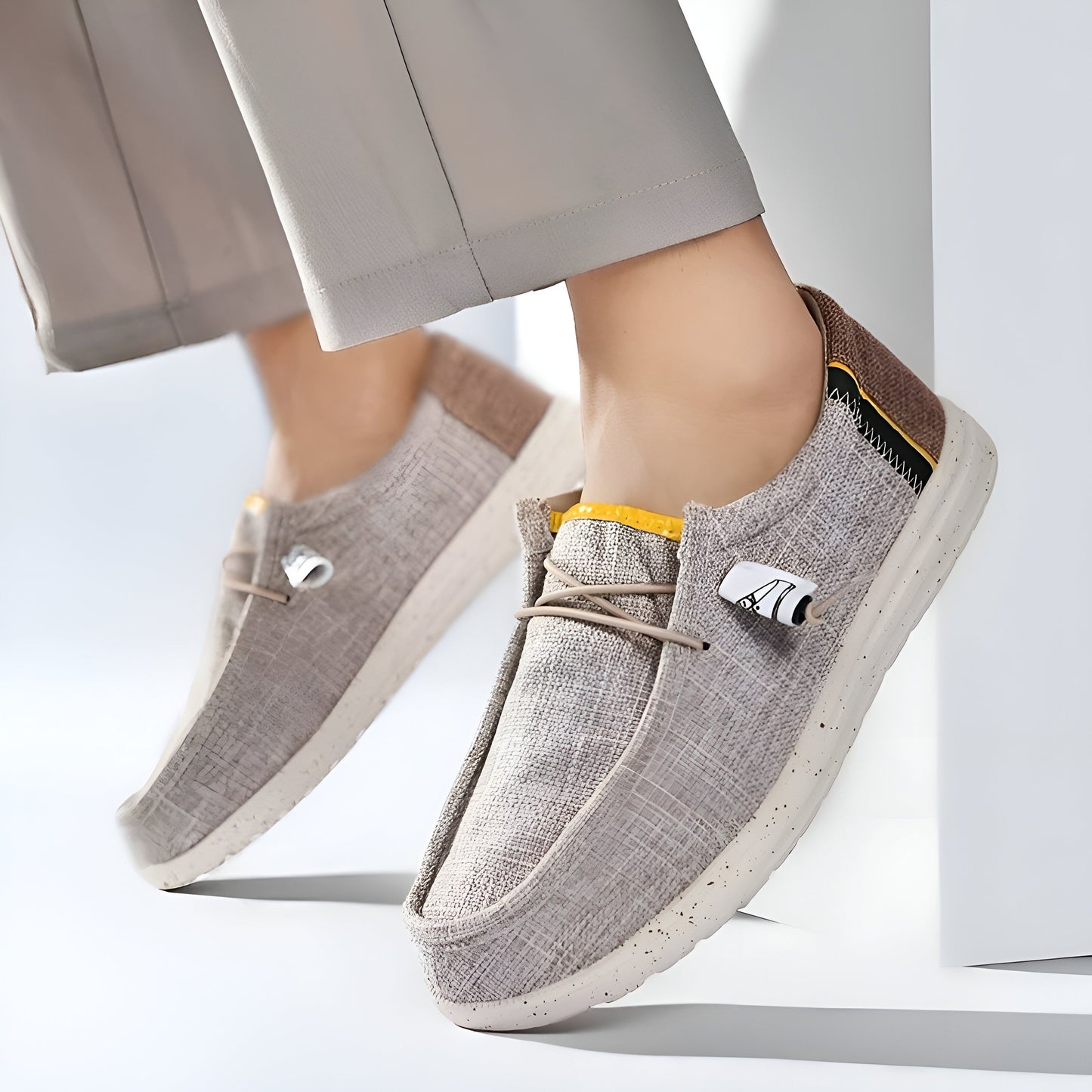 LuxeLine Mocassins Homme en Toile: Confort Léger