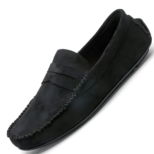 LuxMoc Mocassins Homme Effet Daim Noirs Élégants