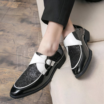 BrandLux Mocassins Homme Vernis Pailletés Raffinés