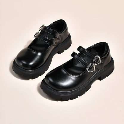 NovaX Mocassins Fille Brides Cœur Noirs Style Soigné