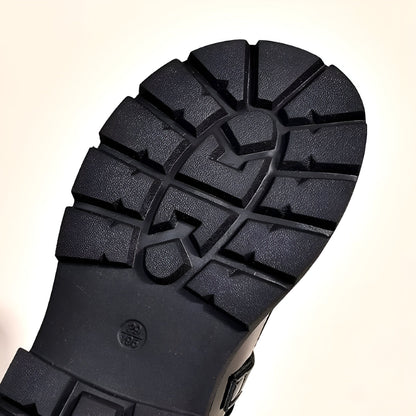 NovaX Mocassins Fille Brides Cœur Noirs Style Soigné