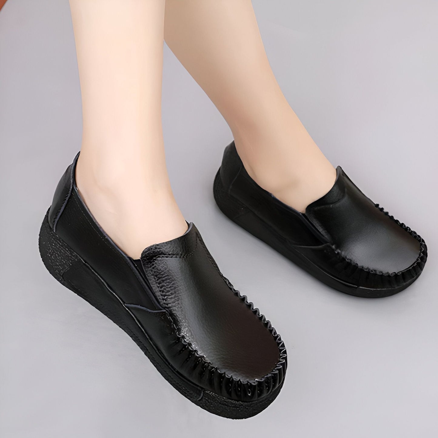 Mocassins Femme Confortables – Semelle Noire Synthétique