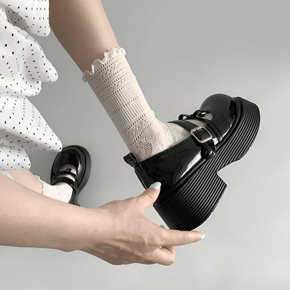 BrandX Mocassins plateforme double bride noir