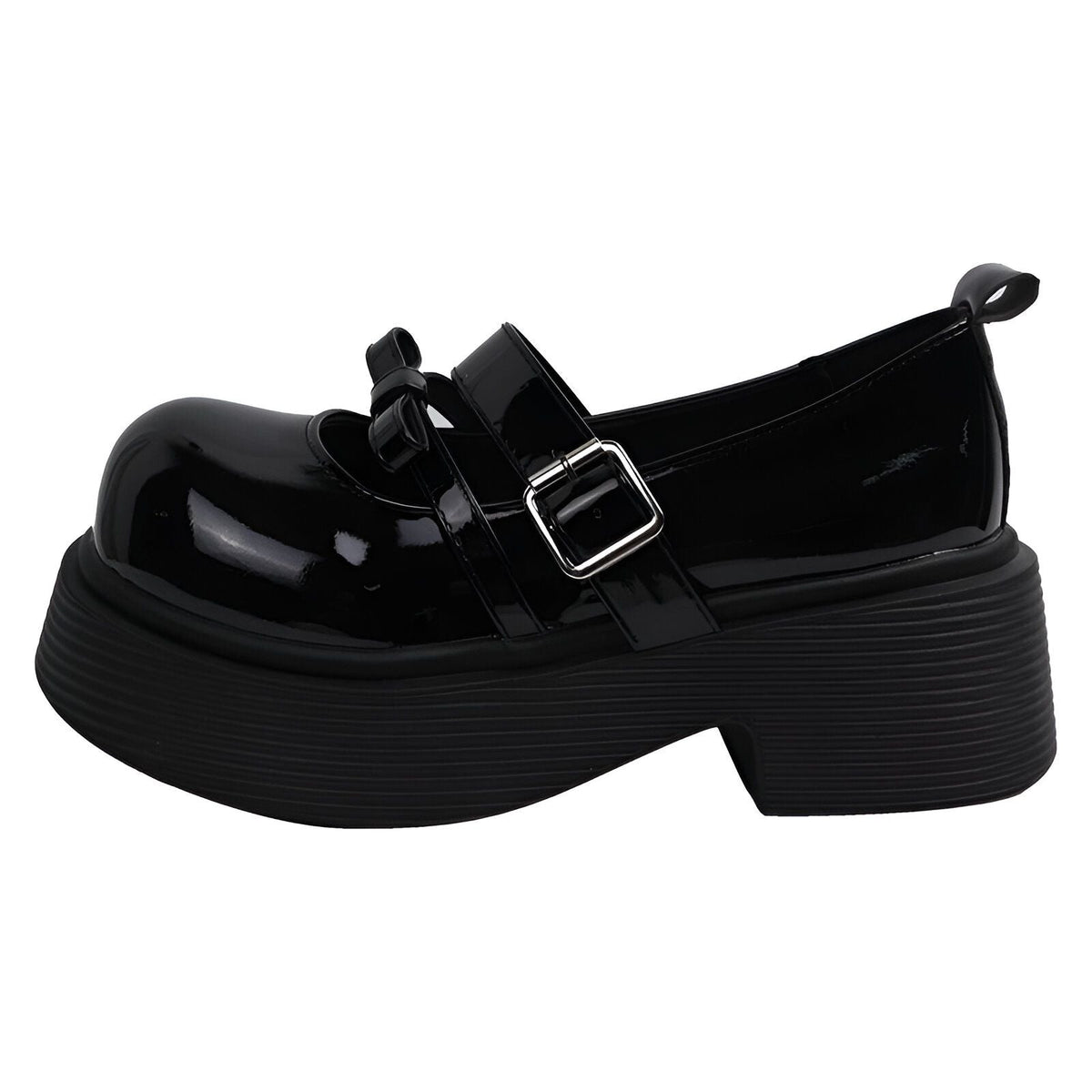 BrandX Mocassins plateforme double bride noir