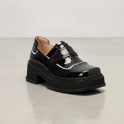 Mocassins Plateforme Femme Design Noir Original Edition